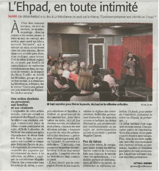 Article midi libre intimité ehpad